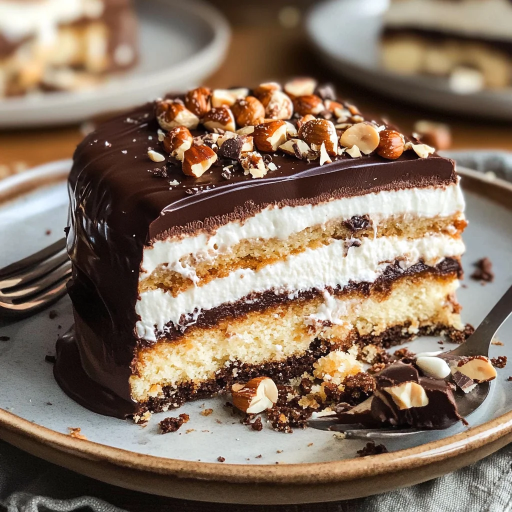 Butterkeks-Kuchen ohne Backen mit Milchmädchen Karamell