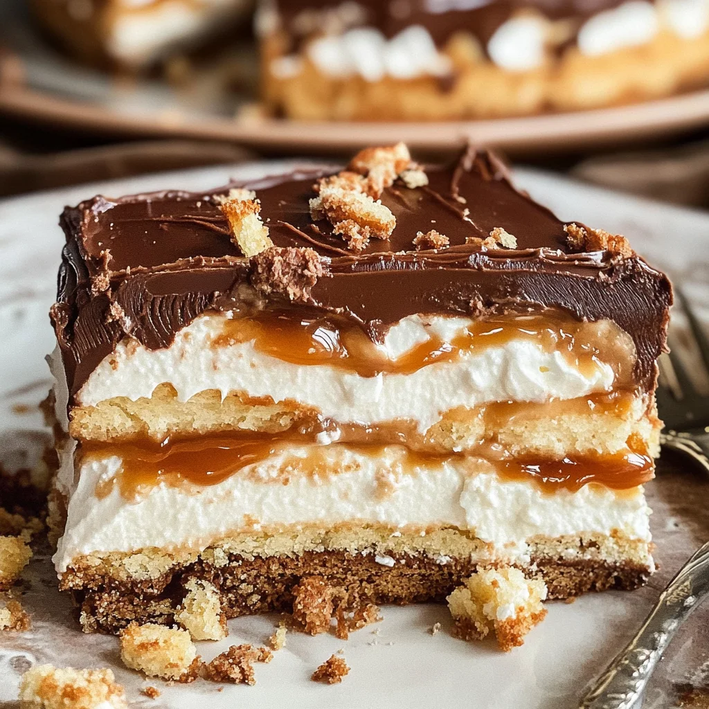 Butterkeks-Kuchen ohne Backen mit Milchmädchen Karamell