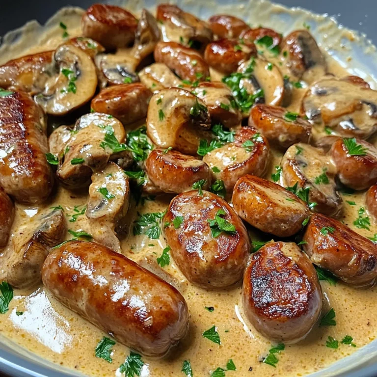 Cremiges Bratwurstgeschnetzeltes mit Pilzen – deftiger Sommergenuss