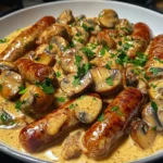 Cremiges Bratwurstgeschnetzeltes mit Pilzen – deftiger Sommergenuss
