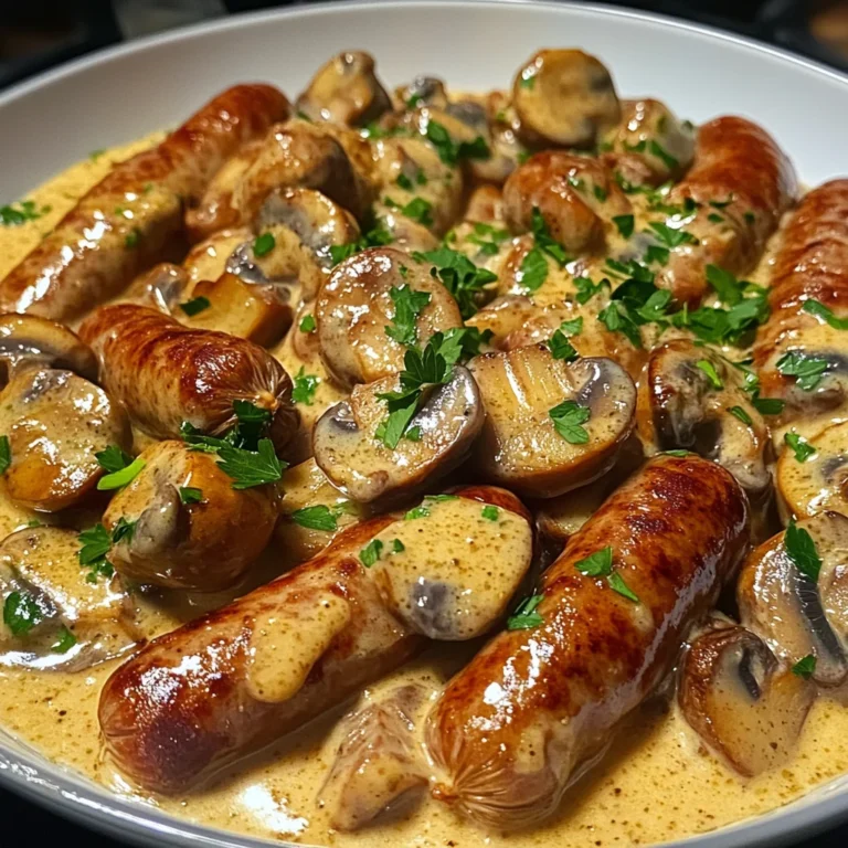 Cremiges Bratwurstgeschnetzeltes mit Pilzen – deftiger Sommergenuss