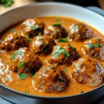 Hackbällchen in cremiger Paprikasoße