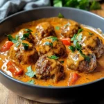 Hackbällchen in cremiger Paprikasoße