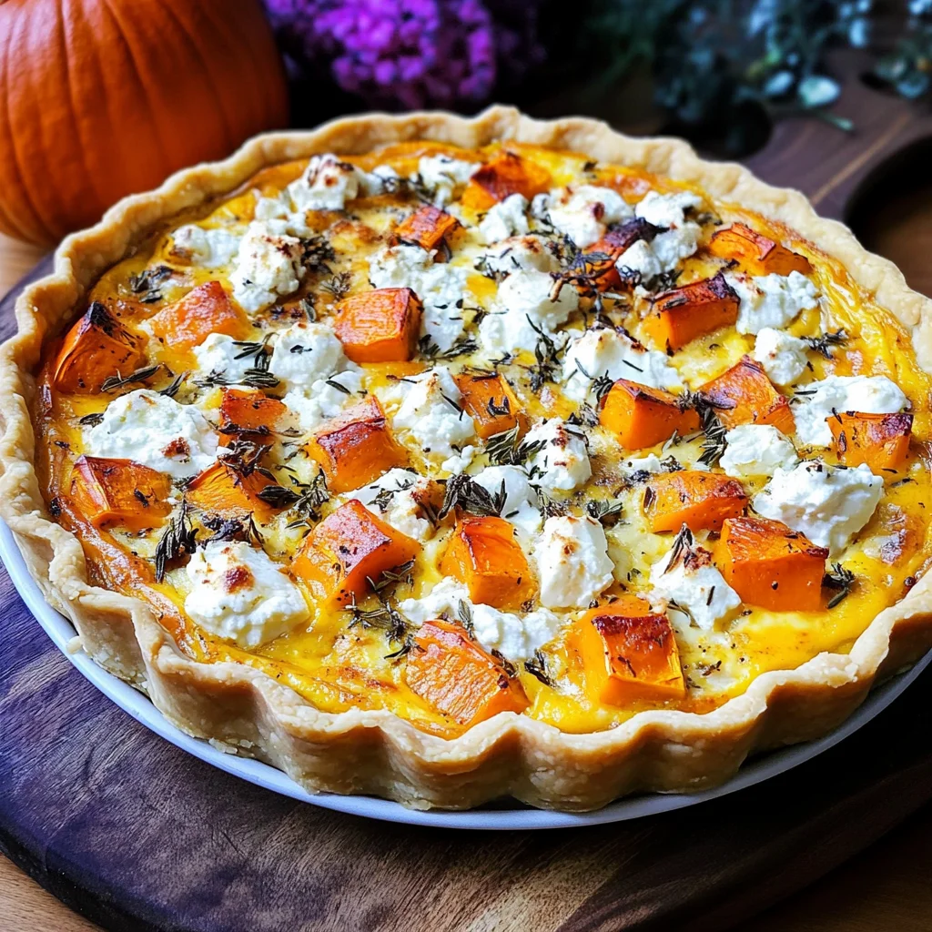 Kürbis-Quiche mit Feta