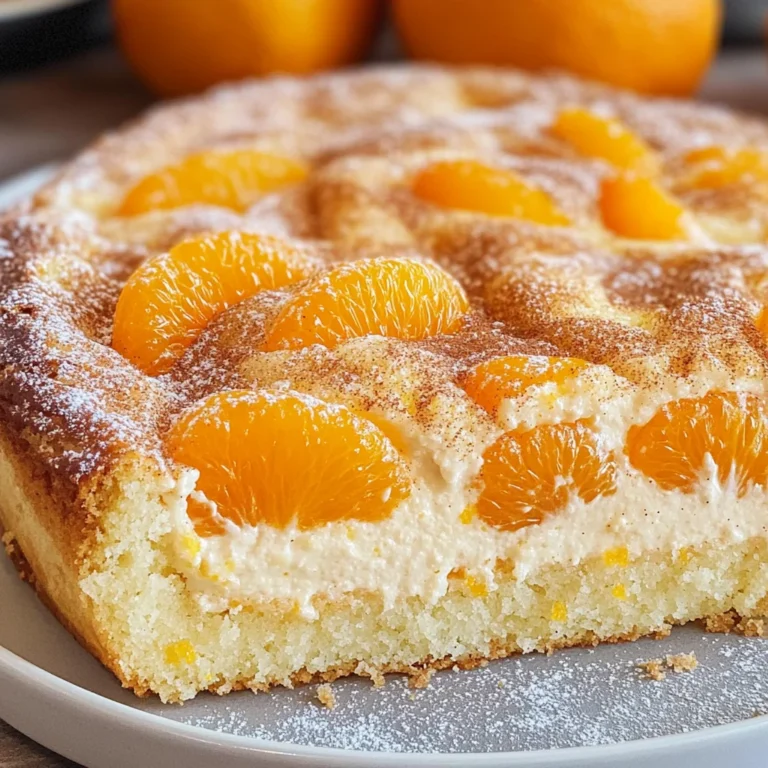 Schmandkuchen vom Blech mit Mandarinen