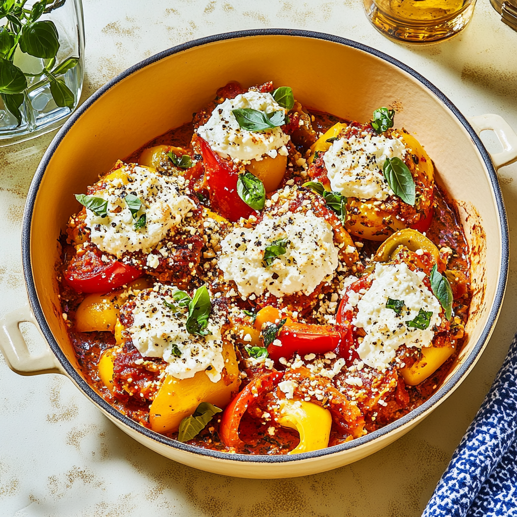 Verführerische Gefüllte Paprika Vegetarisch mit Reis & Feta