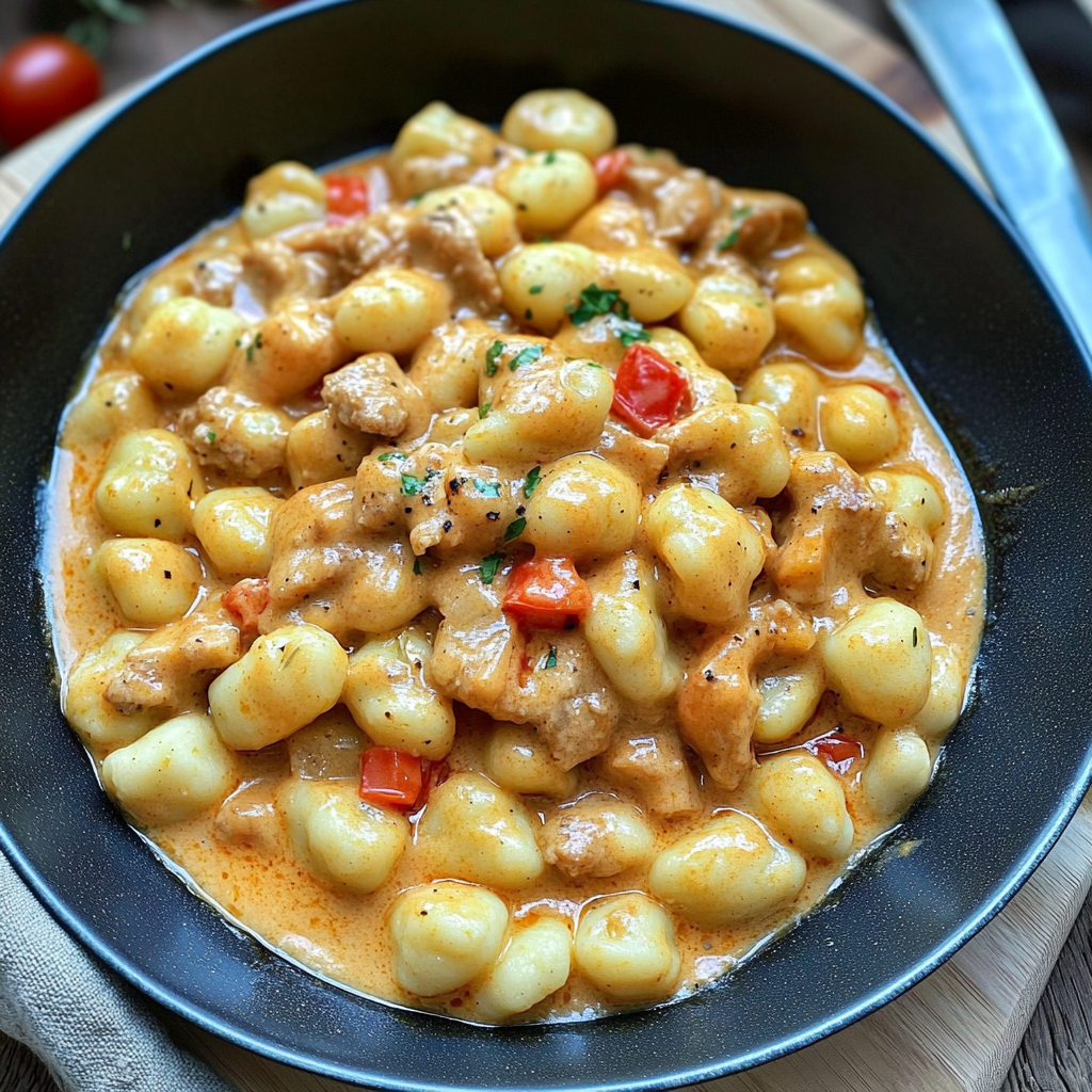 Schnelle Gnocchi Pfanne mit Hähnchen – Lecker in 15 Min!
