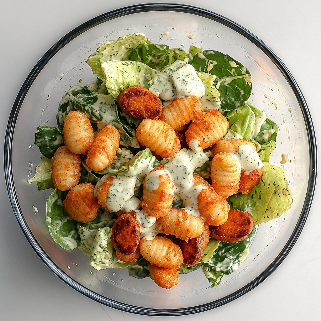 Knuspriger Gnocchi-Salat mit Joghurt-Dressing: Erfrischen…