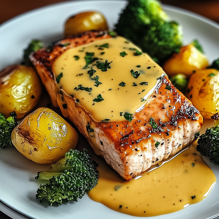Leckeres Zitronenbutterlachs mit knusprigen Kartoffeln