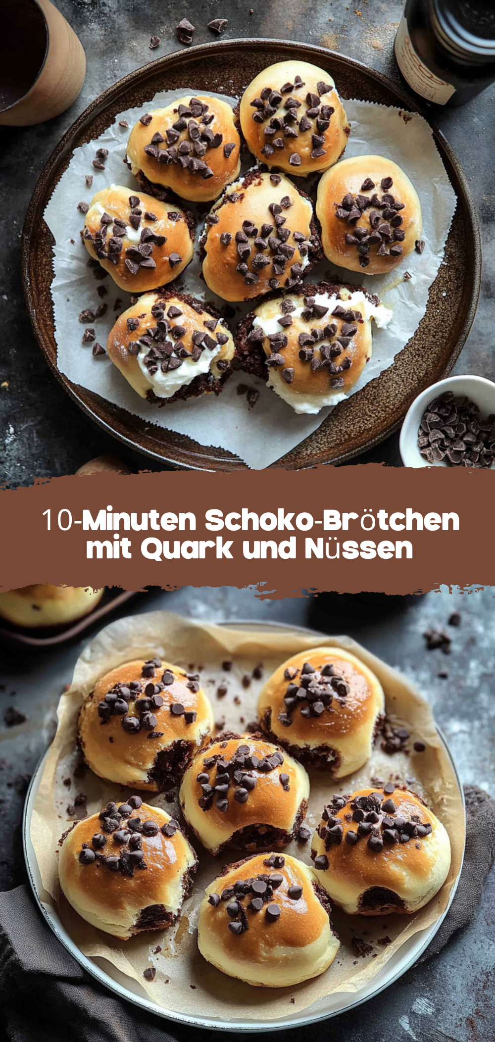 10-Minuten Schoko-Brötchen mit Quark