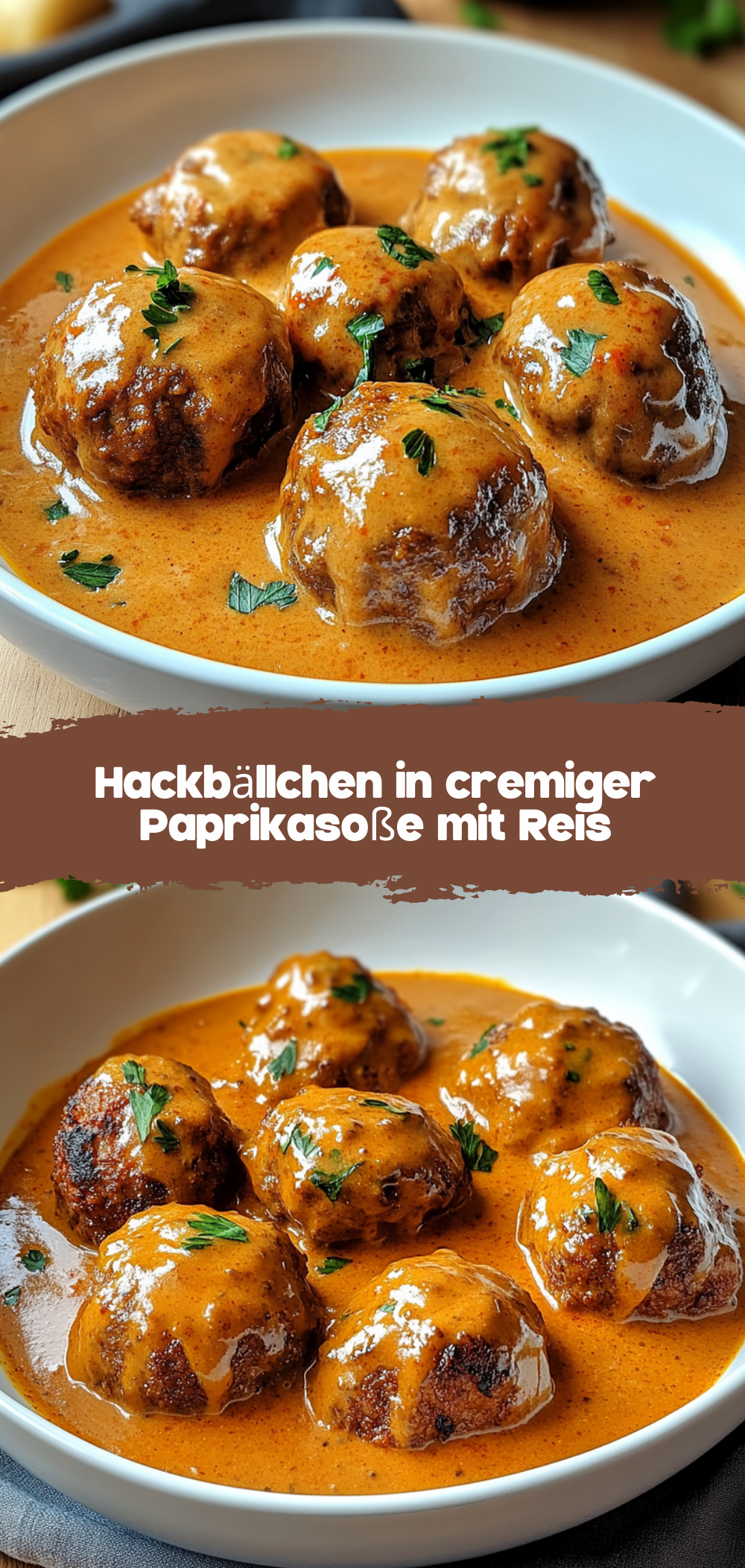 Hackbällchen in cremiger Paprikasoße