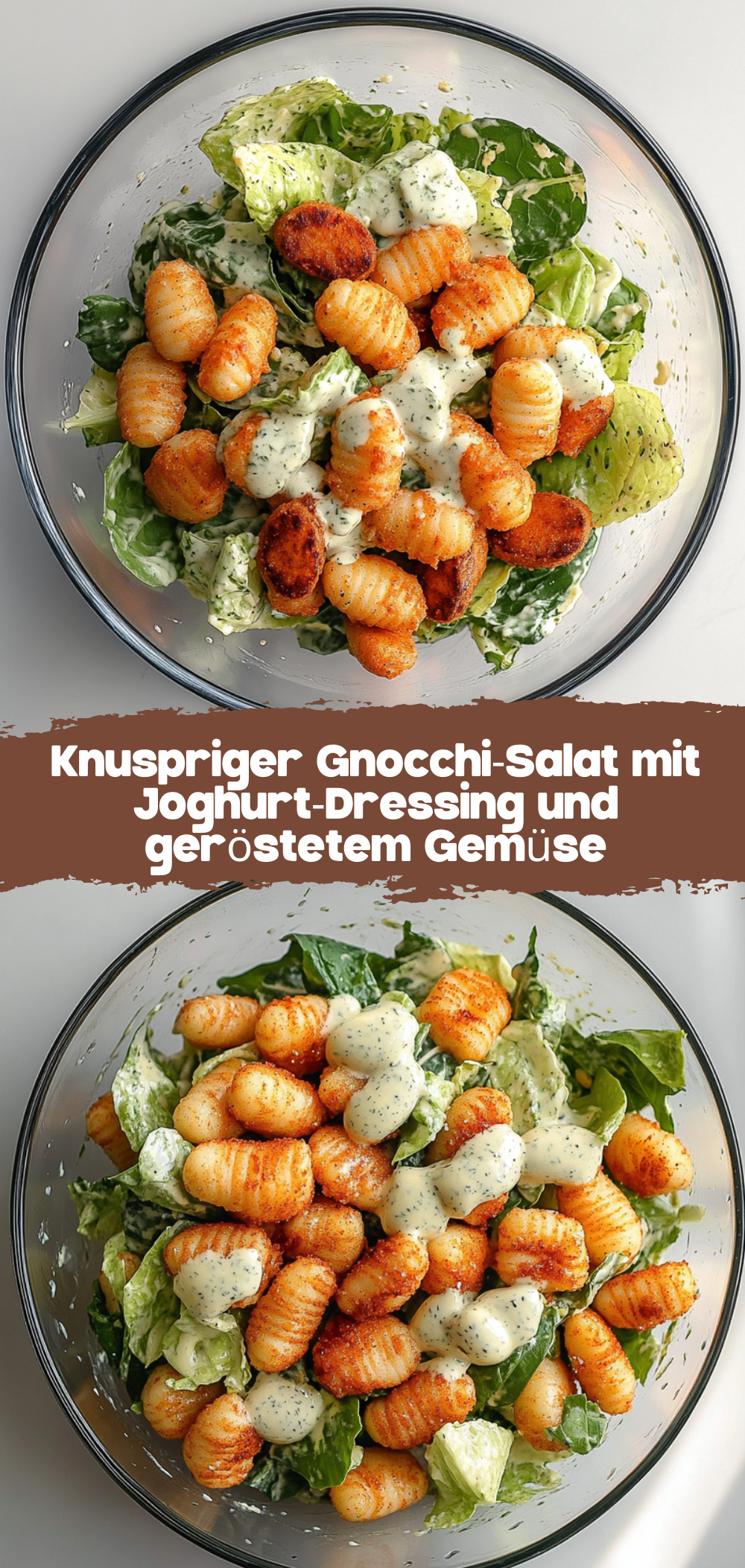 Knuspriger Gnocchi-Salat mit Joghurt-Dressing