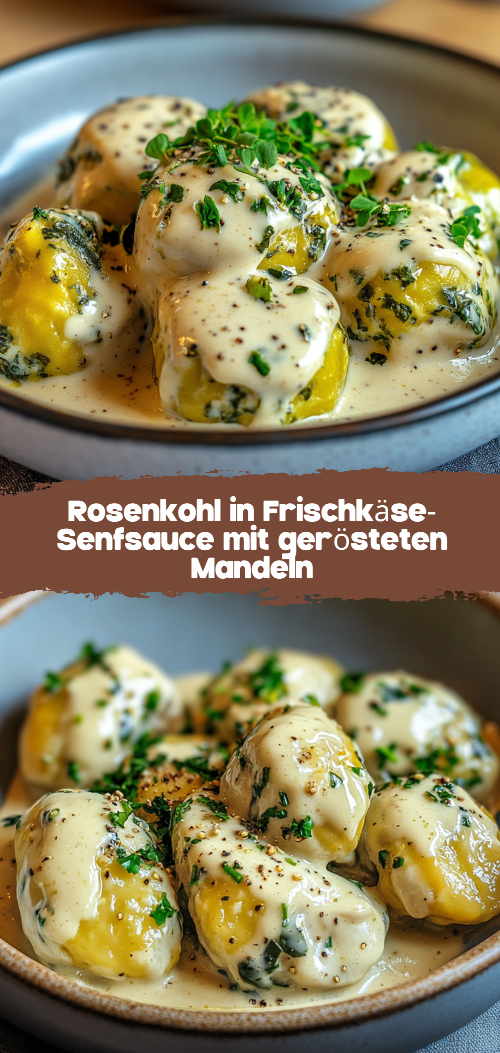 Rosenkohl in Frischkäse-Senfsauce