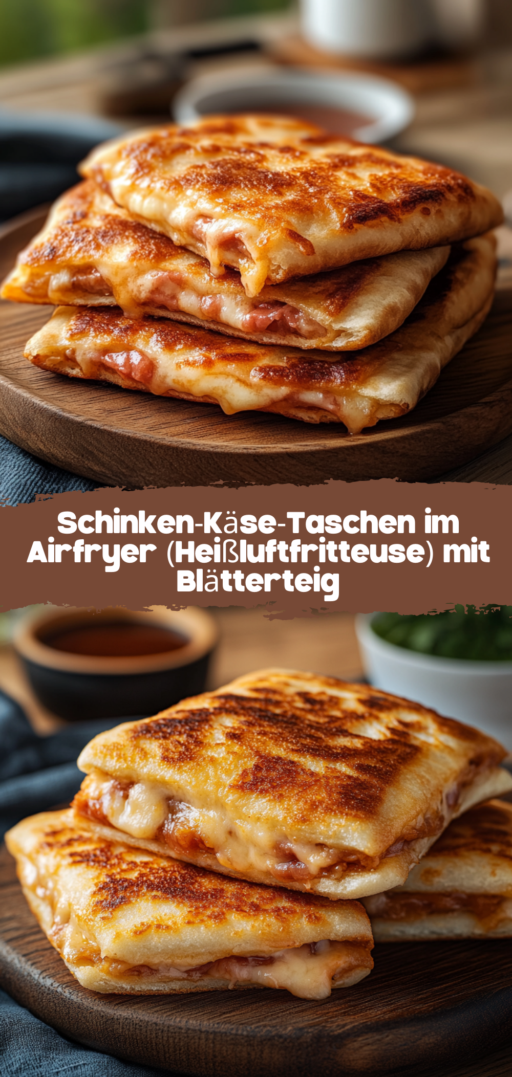 Schinken-Käse-Taschen im Airfryer (Heißluftfritteuse)