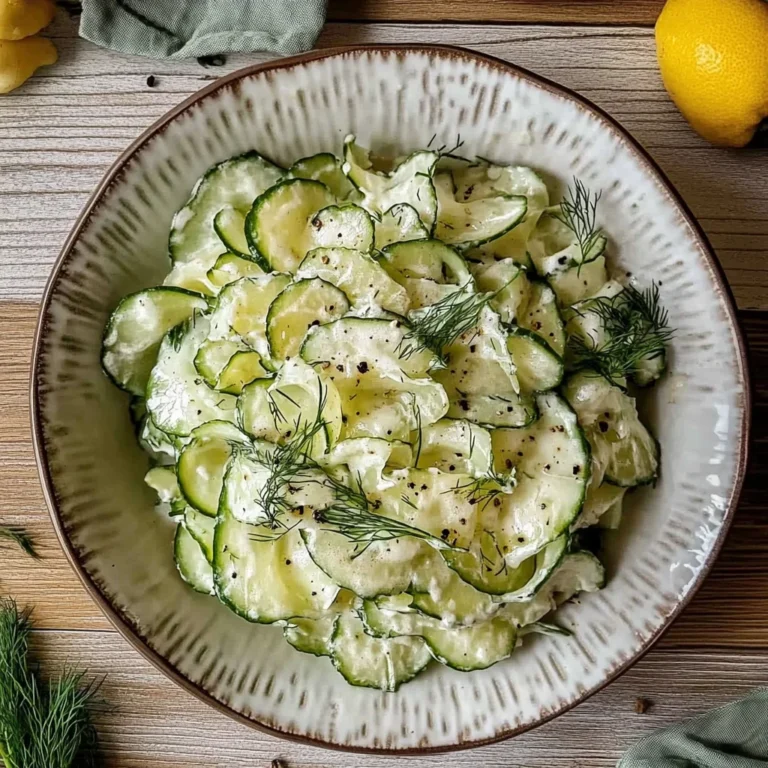 Einfacher Gurkensalat mit Schmand und Dill: Erfrischend gut