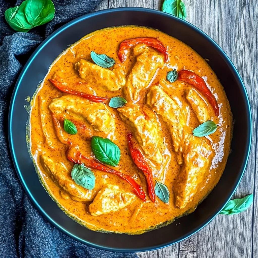 Hähnchen Geschnetzeltes mit cremiger Paprika Sauce
