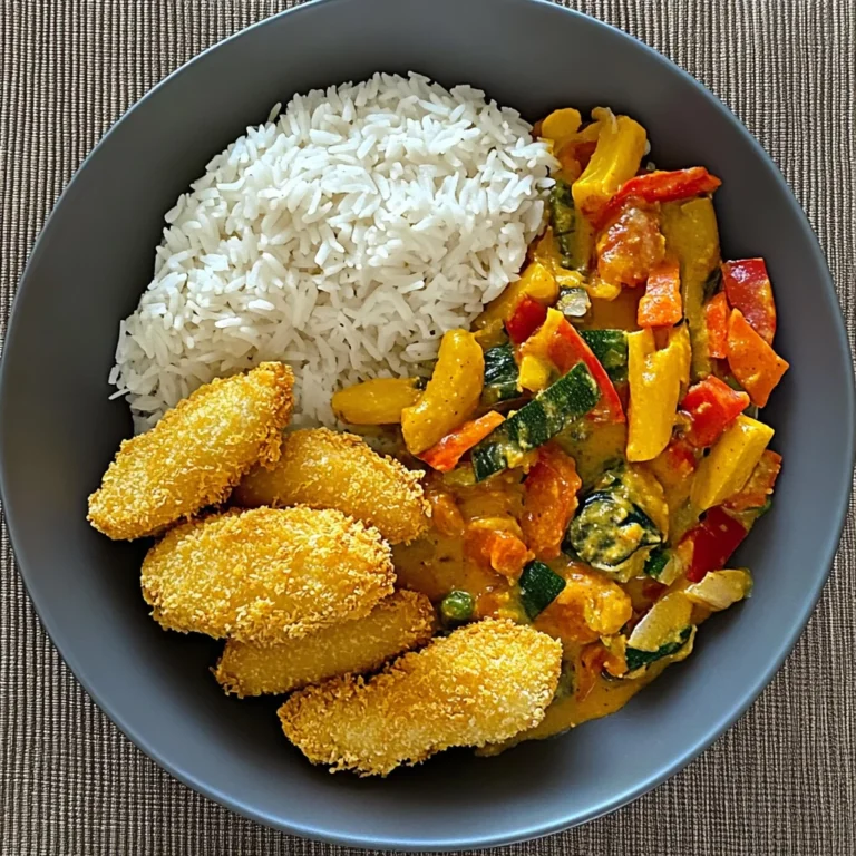 Knuspriges Hähnchen mit Curry Gemüse und Reis: Genuss pur