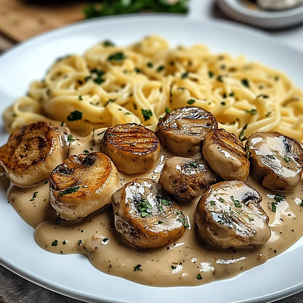 Medaillons in Champignon Rahmsoße mit Spätzle: Cremig lecker