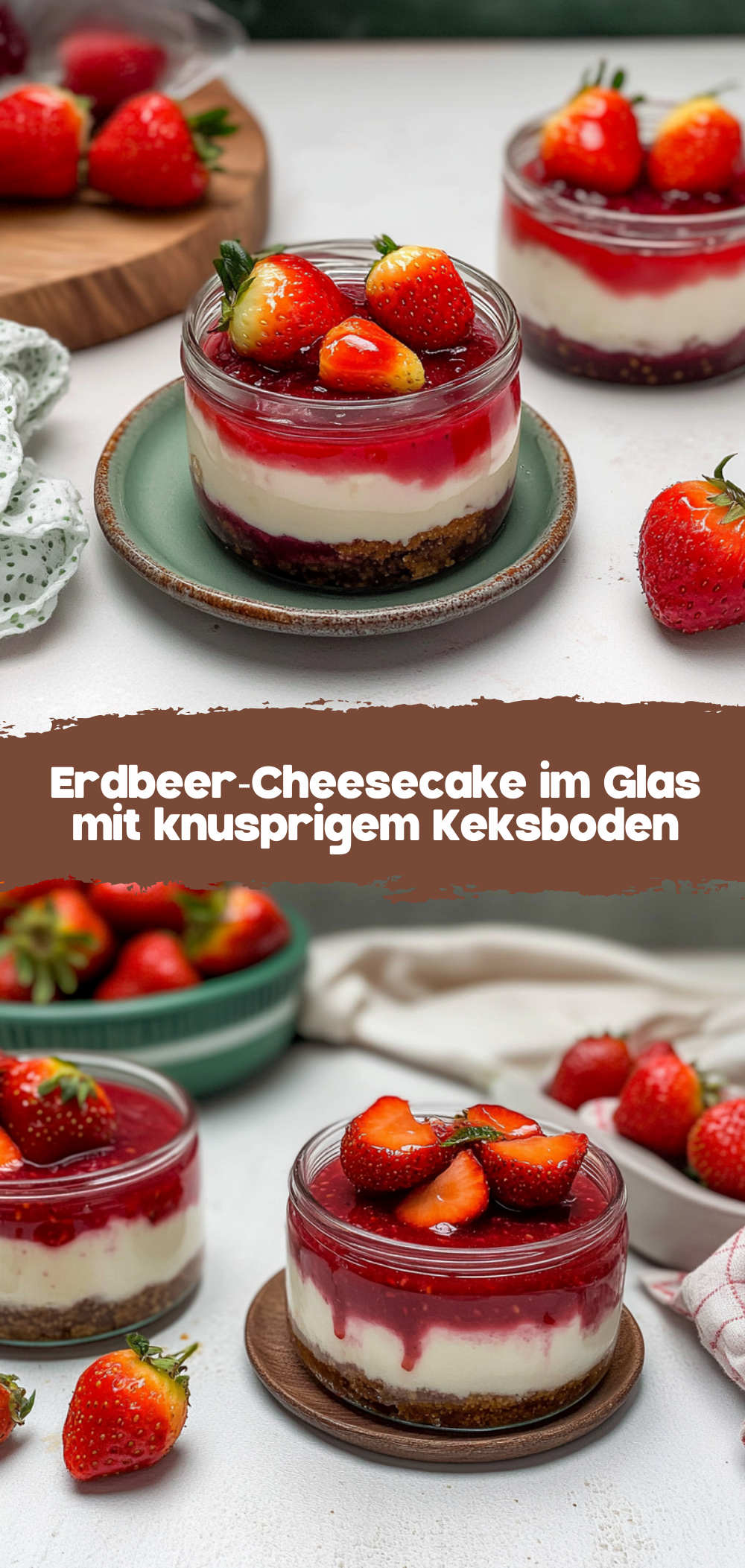 Erdbeer-Cheesecake im Glas