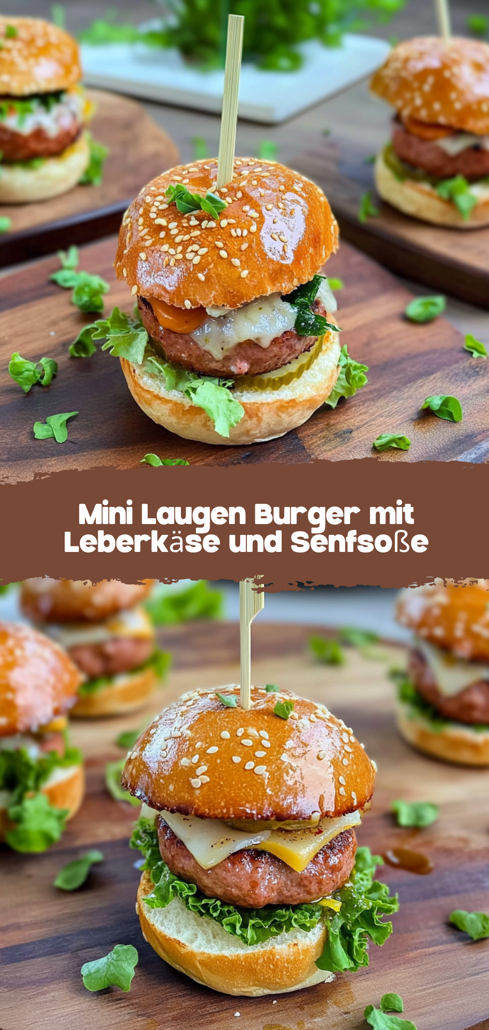 Mini Laugen Burger mit Leberkäse