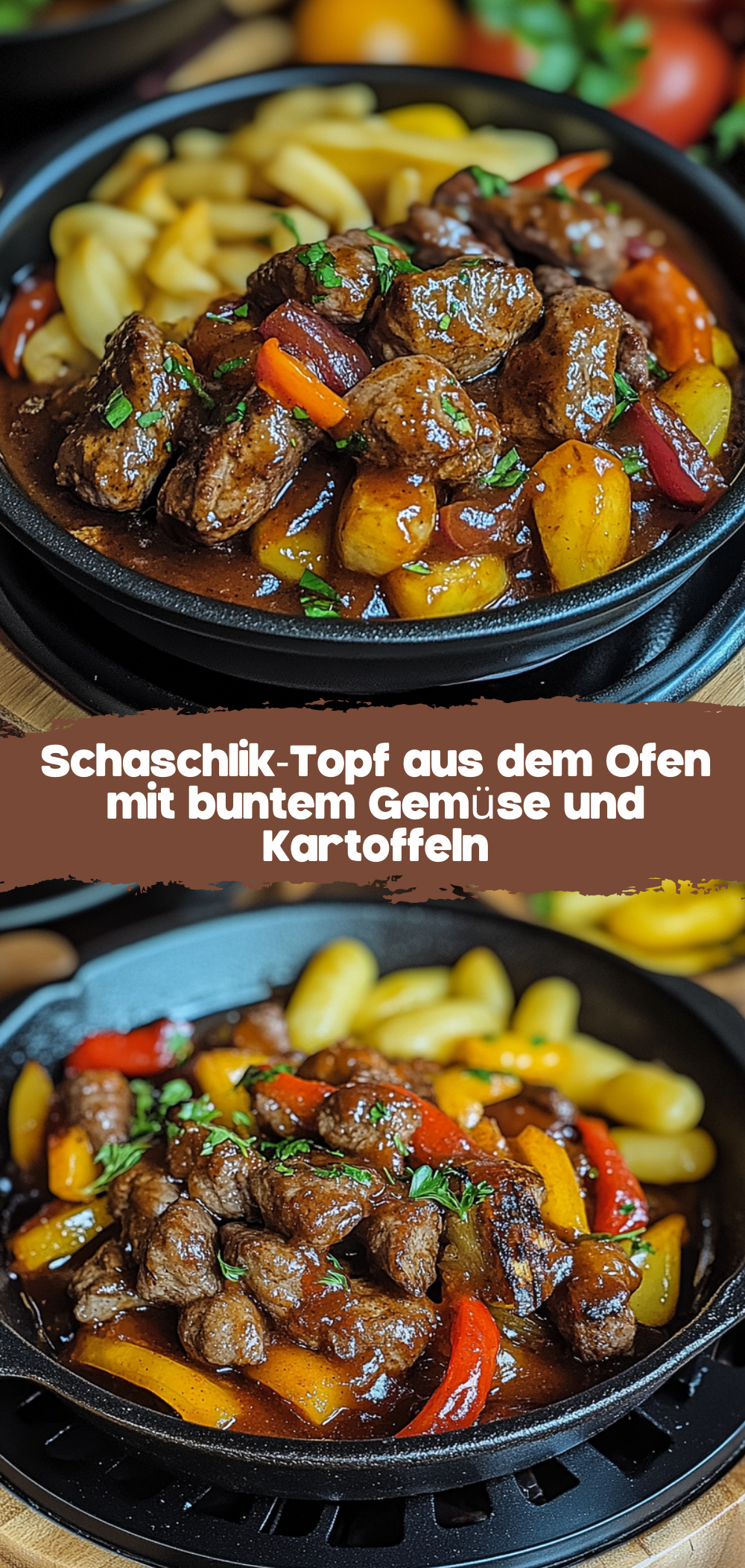 Schaschlik-Topf aus dem Ofen