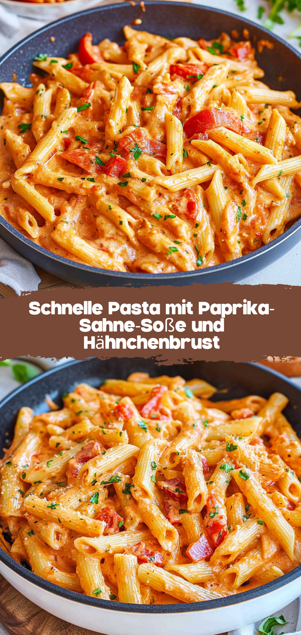 Schnelle Pasta mit Paprika-Sahne-Soße