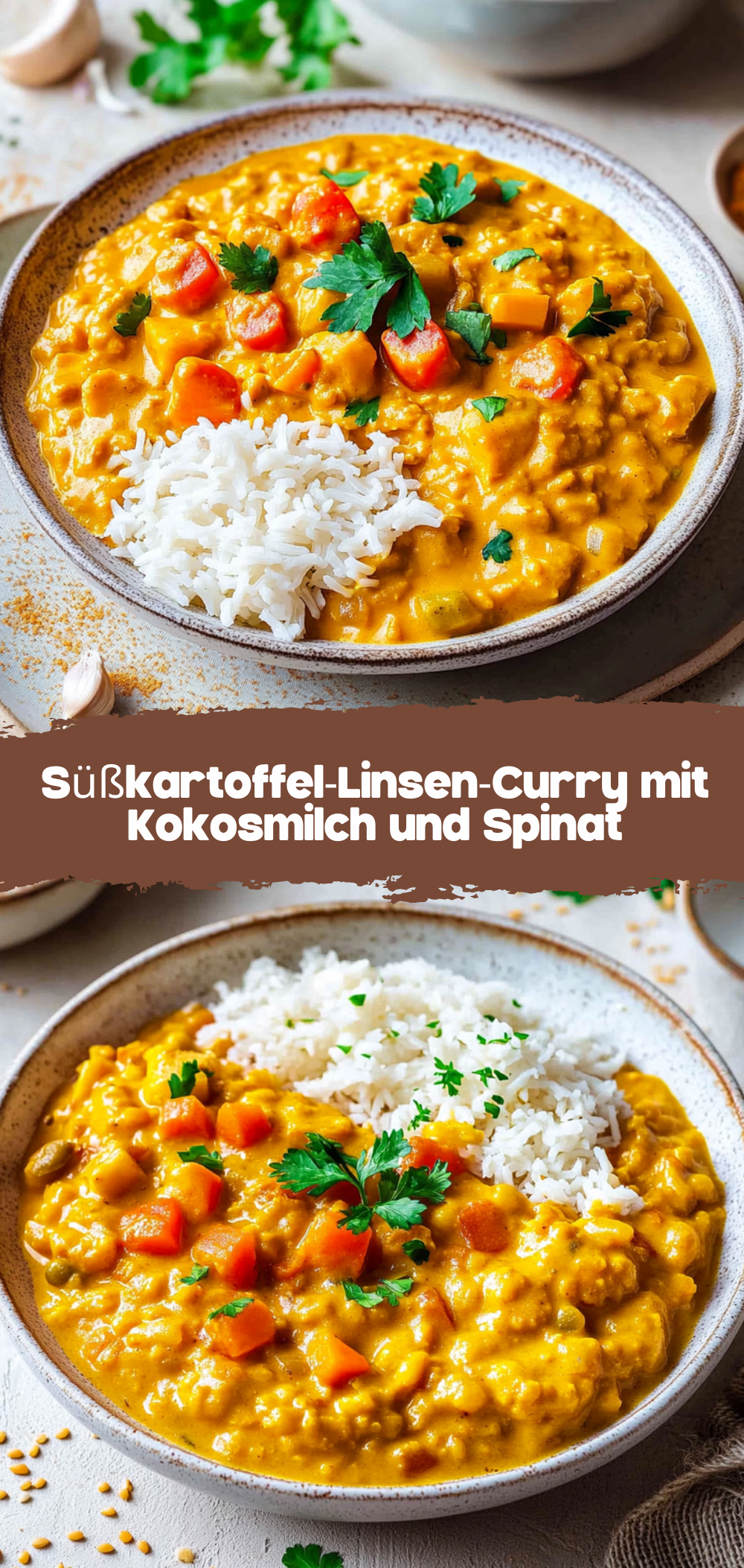 Süßkartoffel-Linsen-Curry mit Kokosmilch