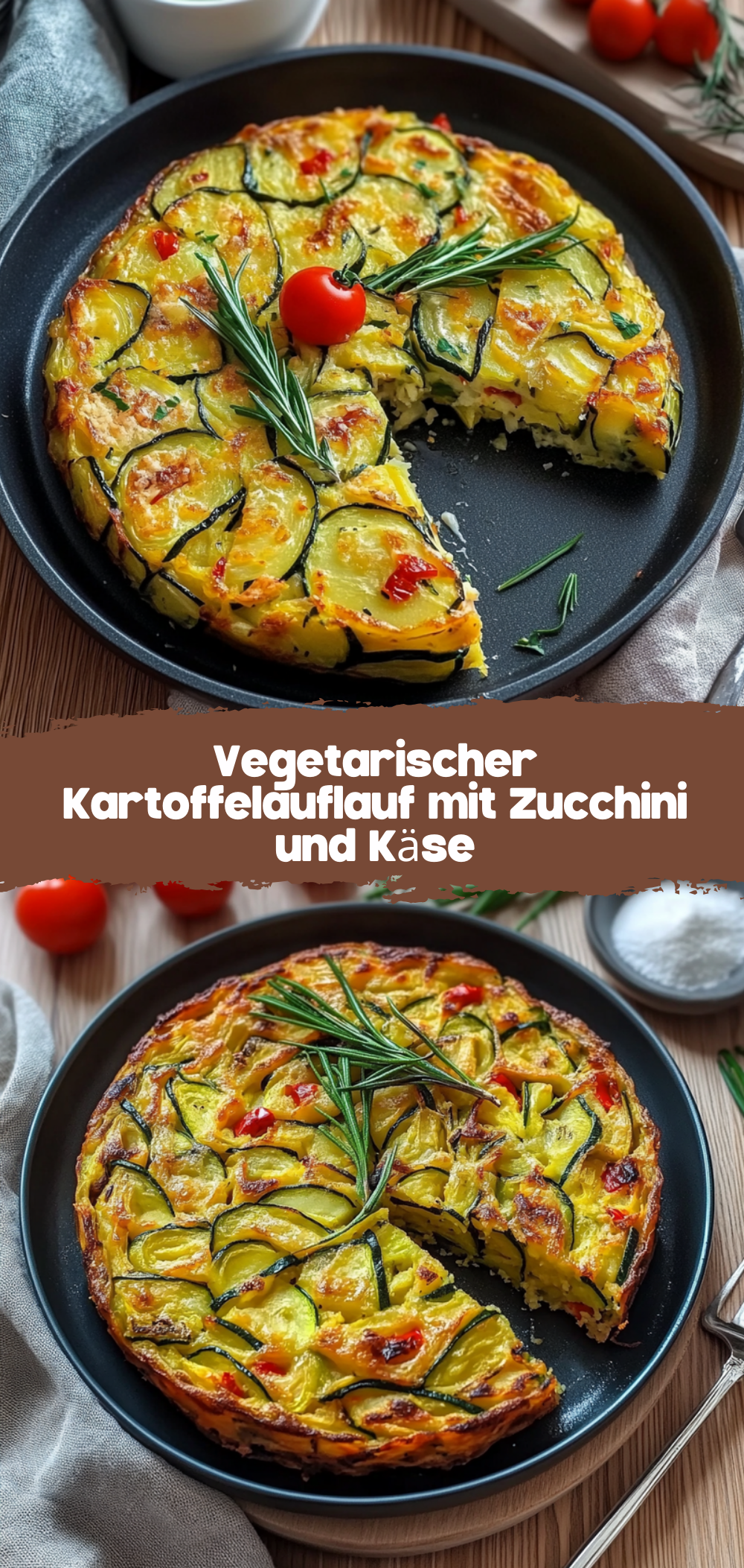 Vegetarischer Kartoffelauflauf mit Zucchini