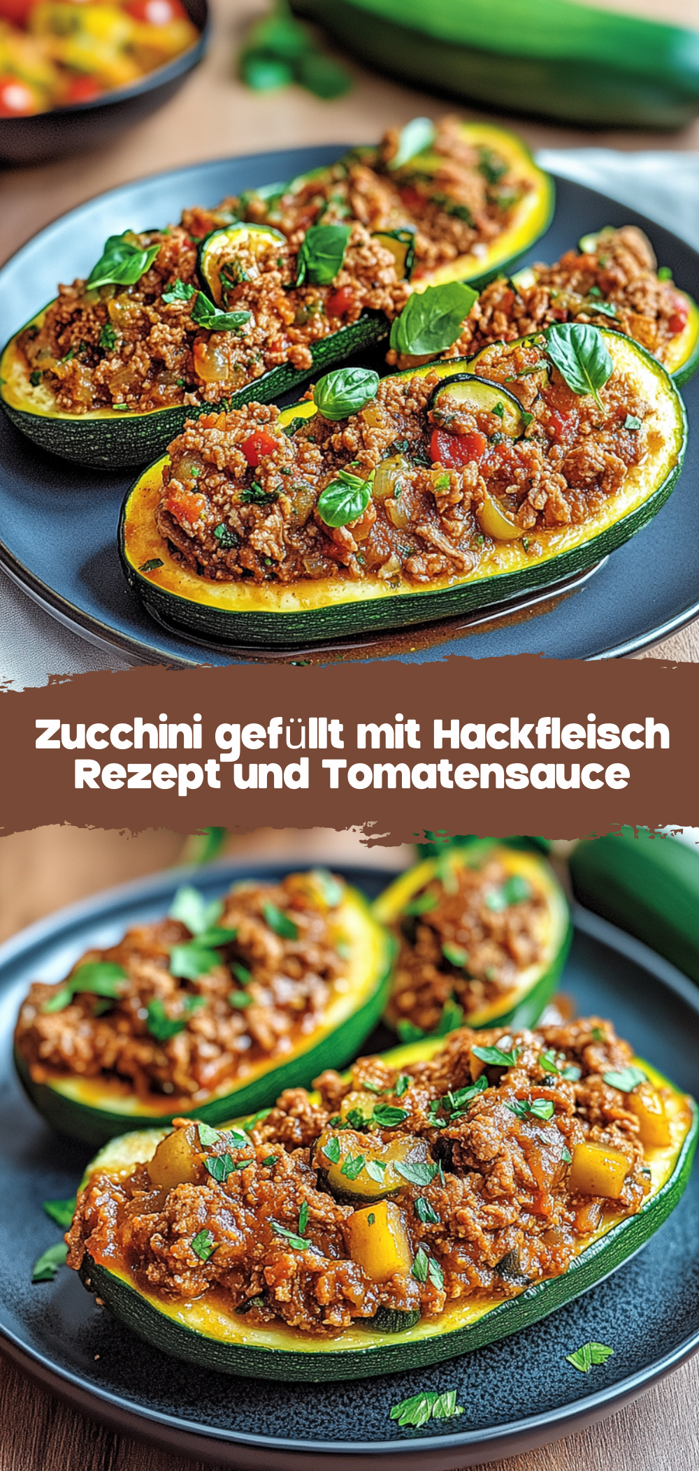 Zucchini gefüllt mit Hackfleisch Rezept