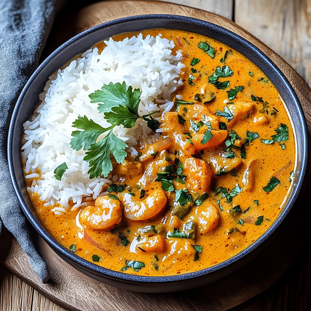 Aromatisches Garnelen Curry mit Kokosmilch und Reis – Gen…
