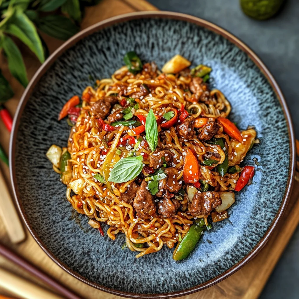 Asia Nudelpfanne mit Gemüse und Hähnchen: Ein Genuss für …