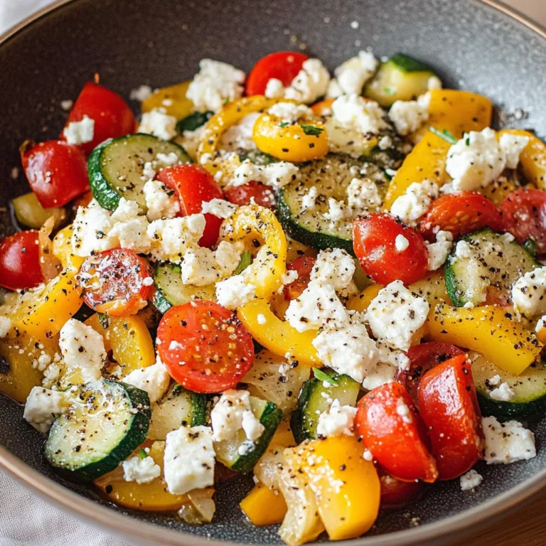Bunte Gemüsepfanne mit Feta: Gesund und lecker genießen