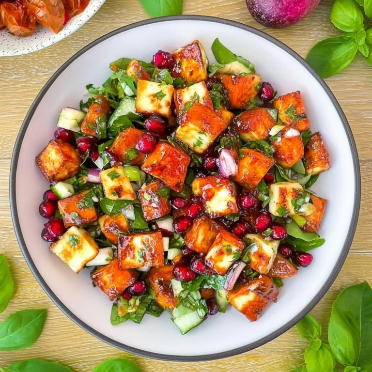 Bunter Halloumi Salat mit Granatapfel: Erfrischend lecker
