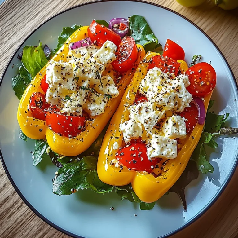 Gefüllte Feta-Paprika mit buntem Salat: Ein Fest für die …