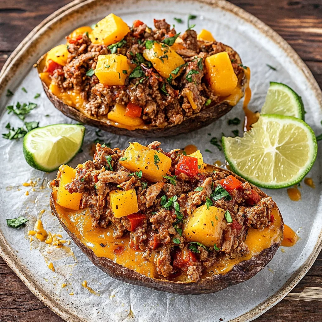 Gefüllte Süßkartoffel mit Hackfleisch: Herzhaft lecker ge…