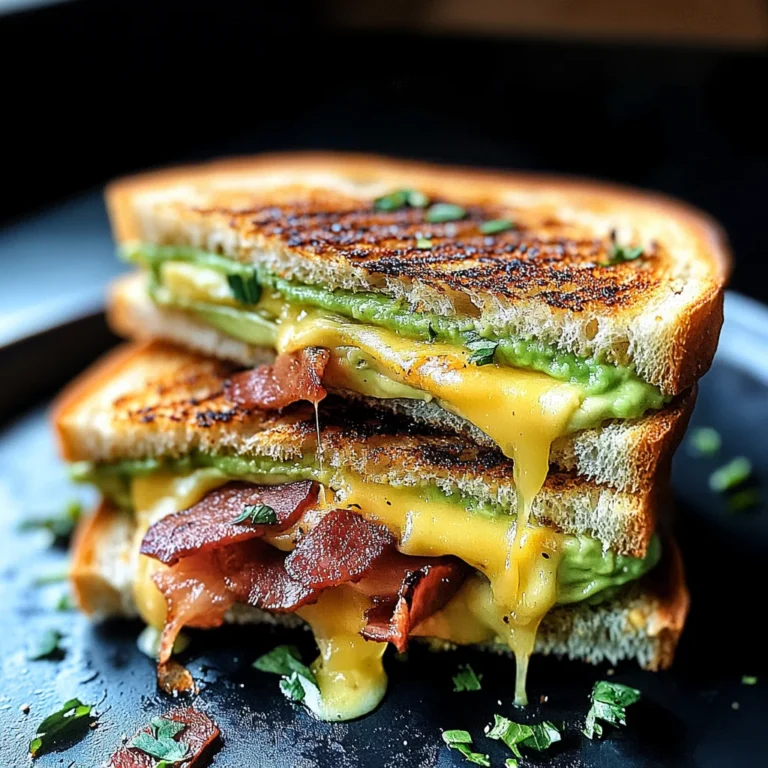 Gegrilltes Sandwich mit Avocado, Speck und Käse: Himmlisc…