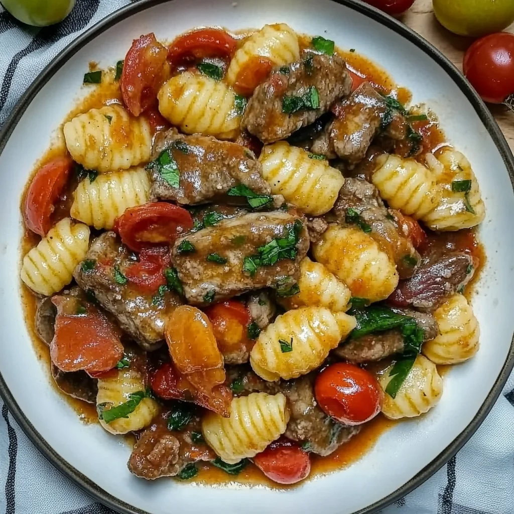 Gnocchi Rezept mit Rinderfilet und Kirschtomaten: Ein Gen…