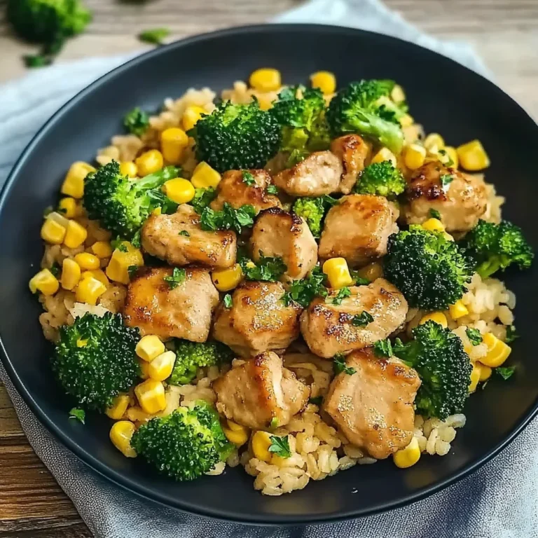 Hähnchen-Reis-Pfanne mit Brokkoli und Mais: Einfach lecker!