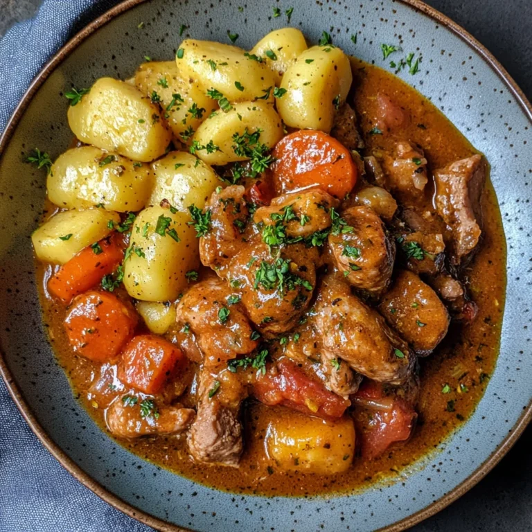 Kartoffelgulasch mit Würstchen: Herzhaft und wärmend