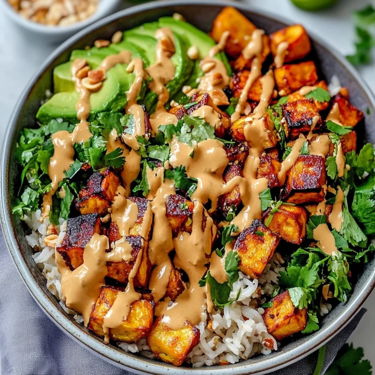 Köstliche Thai Erdnuss Süßkartoffel Buddha Bowl: Ein Genuss