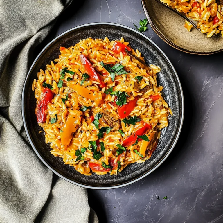 Orzo Pfanne mit Paprikahähnchen: Herzhaft und lecker