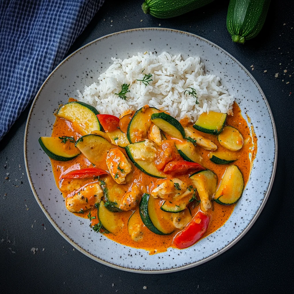 Paprika-Zucchini-Rahm-Hähnchen: Cremiger Genuss für jeden…