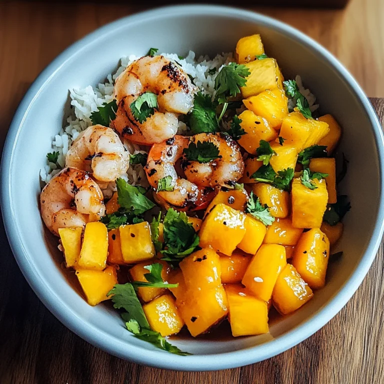 Pikante Garnelen und Mango Salsa Reisbowl: Ein Genussmoment