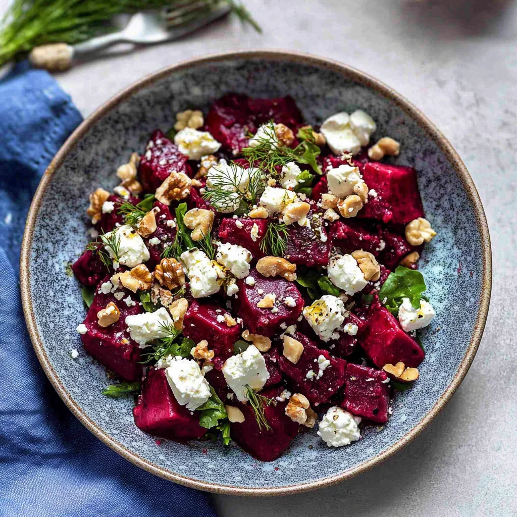 Rote Bete Salat mit Fetakäse und Walnüssen: Frisch und he…