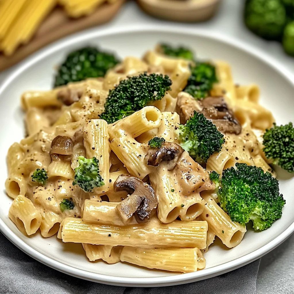 Vegane Pilz-Brokkoli-Pasta: Ein einfaches Rezept für 4 Pe…