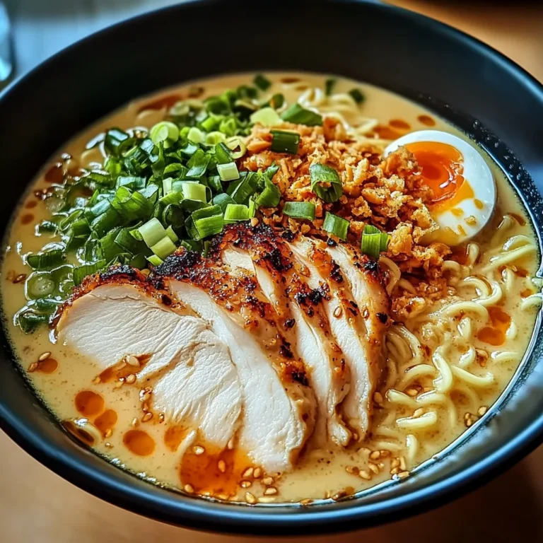 Feuriges Chicken Ramen mit cremiger Knoblauchsoße: Ein Ge…