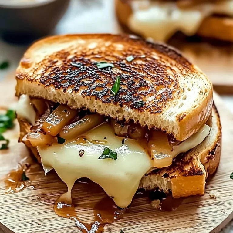 Gegrilltes Käsesandwich mit französischen Zwiebeln: Ein U…