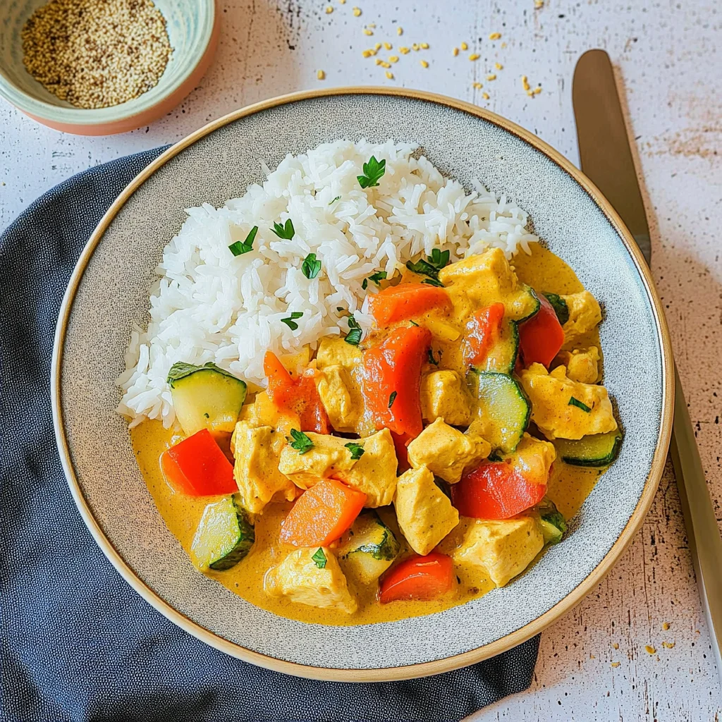 Hähnchen Curry mit Gemüse und Kokosmilch – gesund & einfach