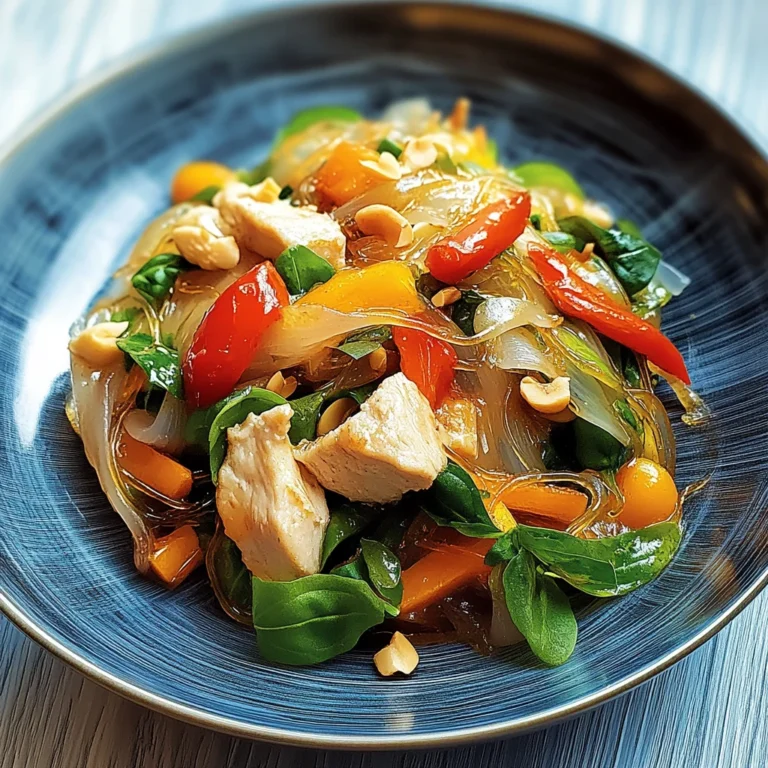Lauwarmer Glasnudelsalat mit Erdnusshähnchen: Frisch und …