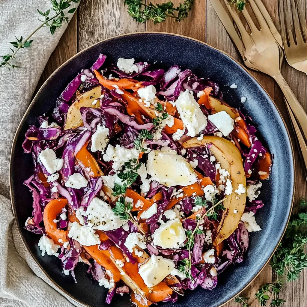Rotkohlsalat mit Feta & Möhren: Knackig und frisch genießen